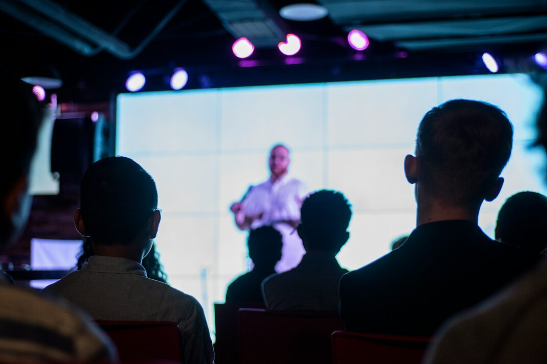 business presentation on stage