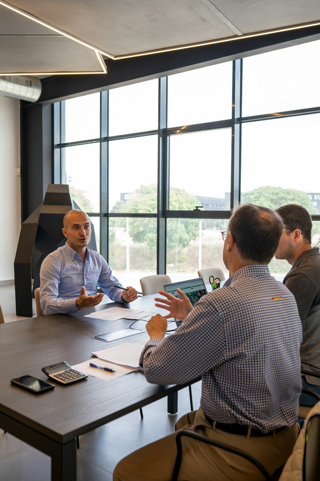 group discussion in boardroom